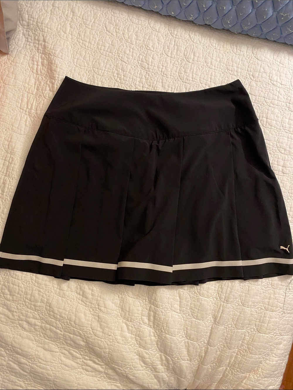 Puma Black Skater Skort with White Hem Stripes